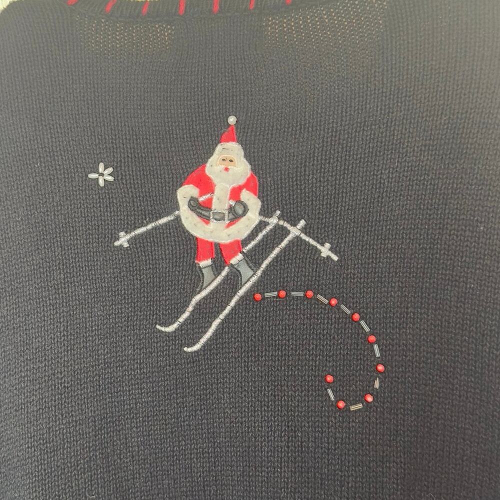VTG Designers Originals Studio Fa La La Christmas Zip Up Cardigan Sweater Size L - Picture 6 of 13
